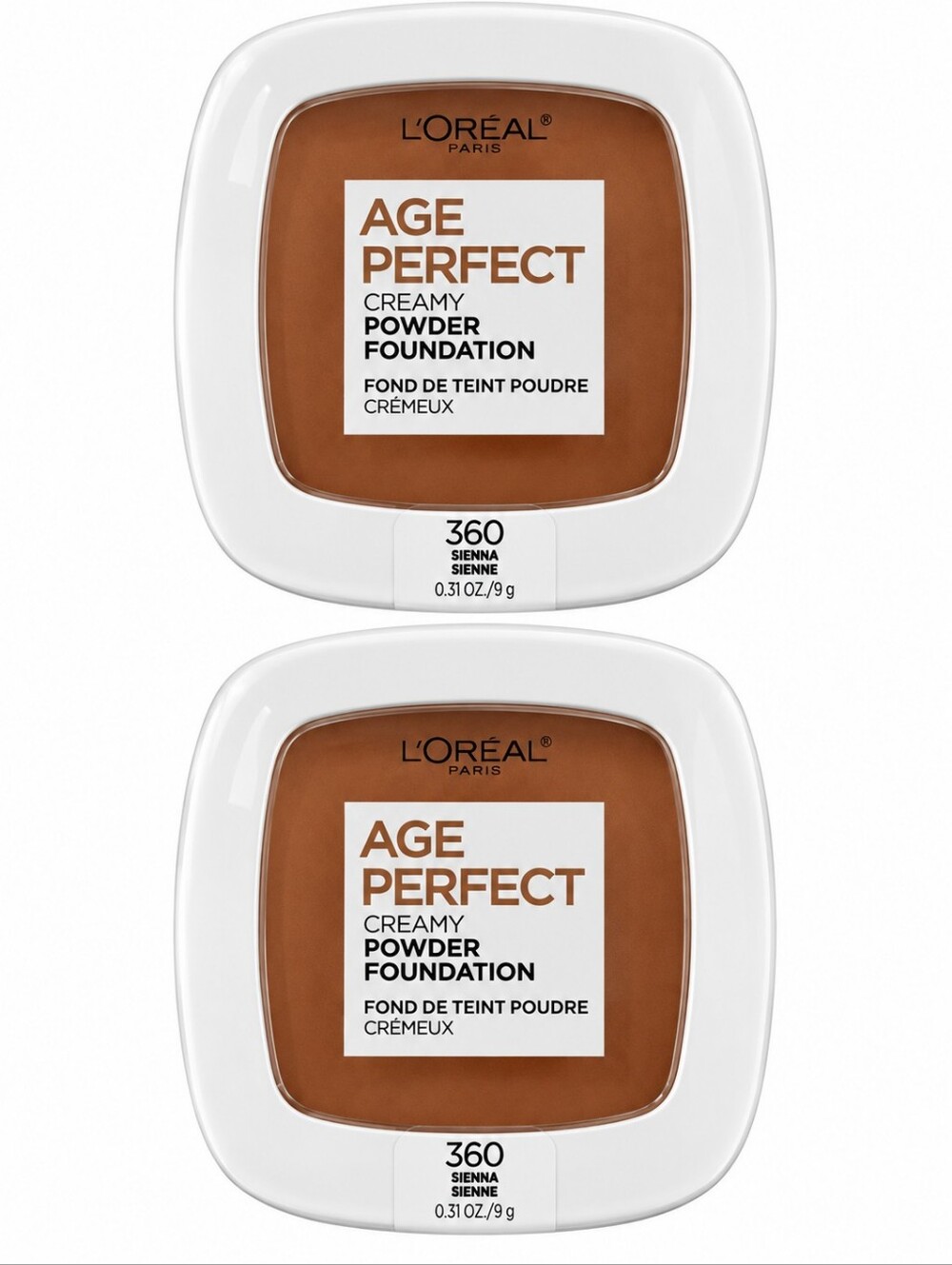 2 x L'Oreal Age Perfect Serum Creamy Foundation Makeup, 360 Sienna